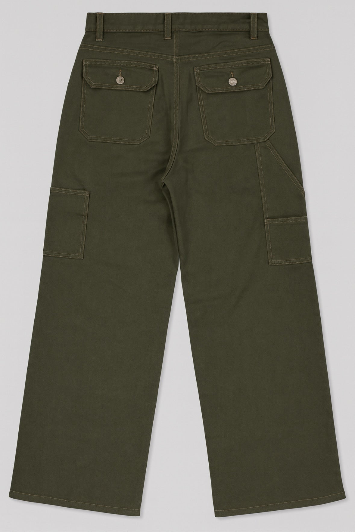 Washed Green Baggy Denim