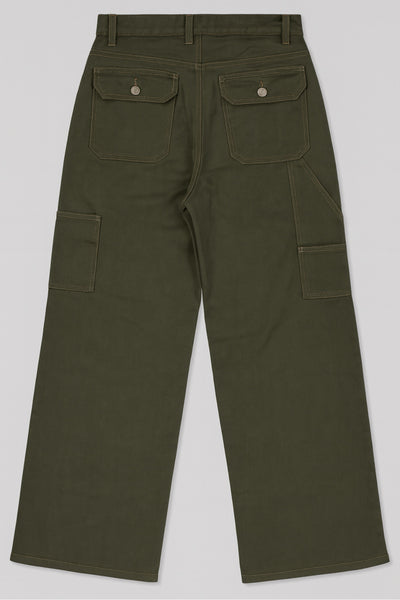 Washed Green Baggy Denim