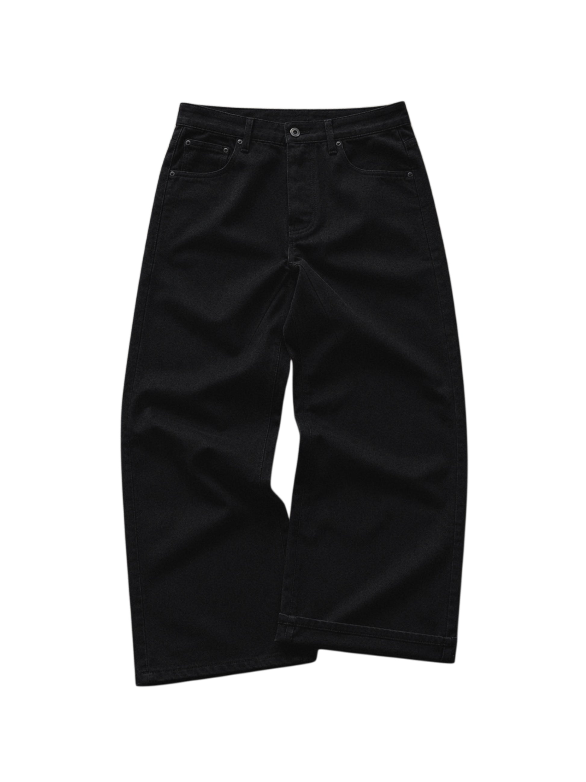Washed Black Baggy Denim