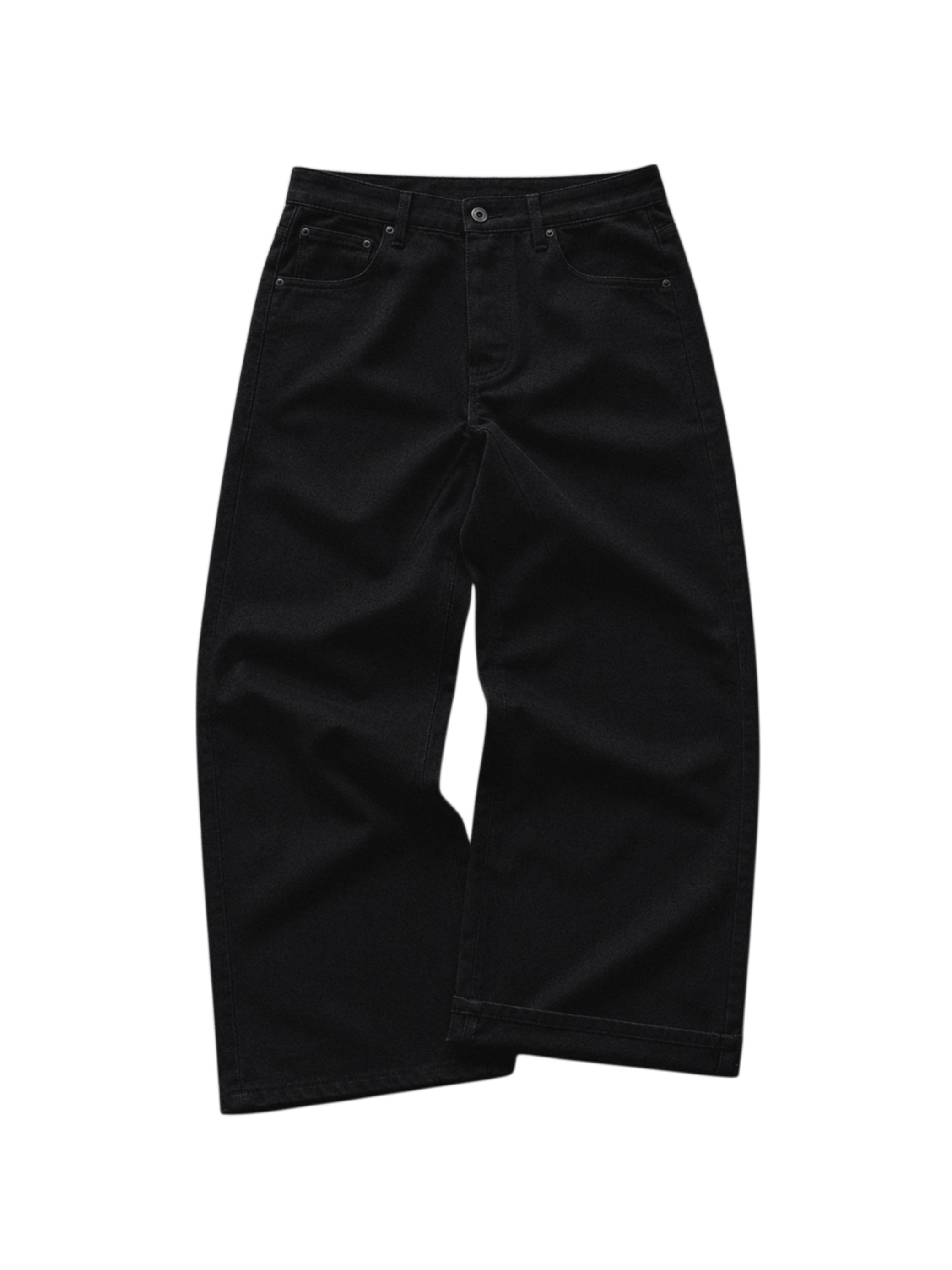 Washed Black Baggy Denim