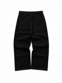 Washed Black Baggy Denim