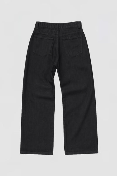 Washed Black Baggy Denim