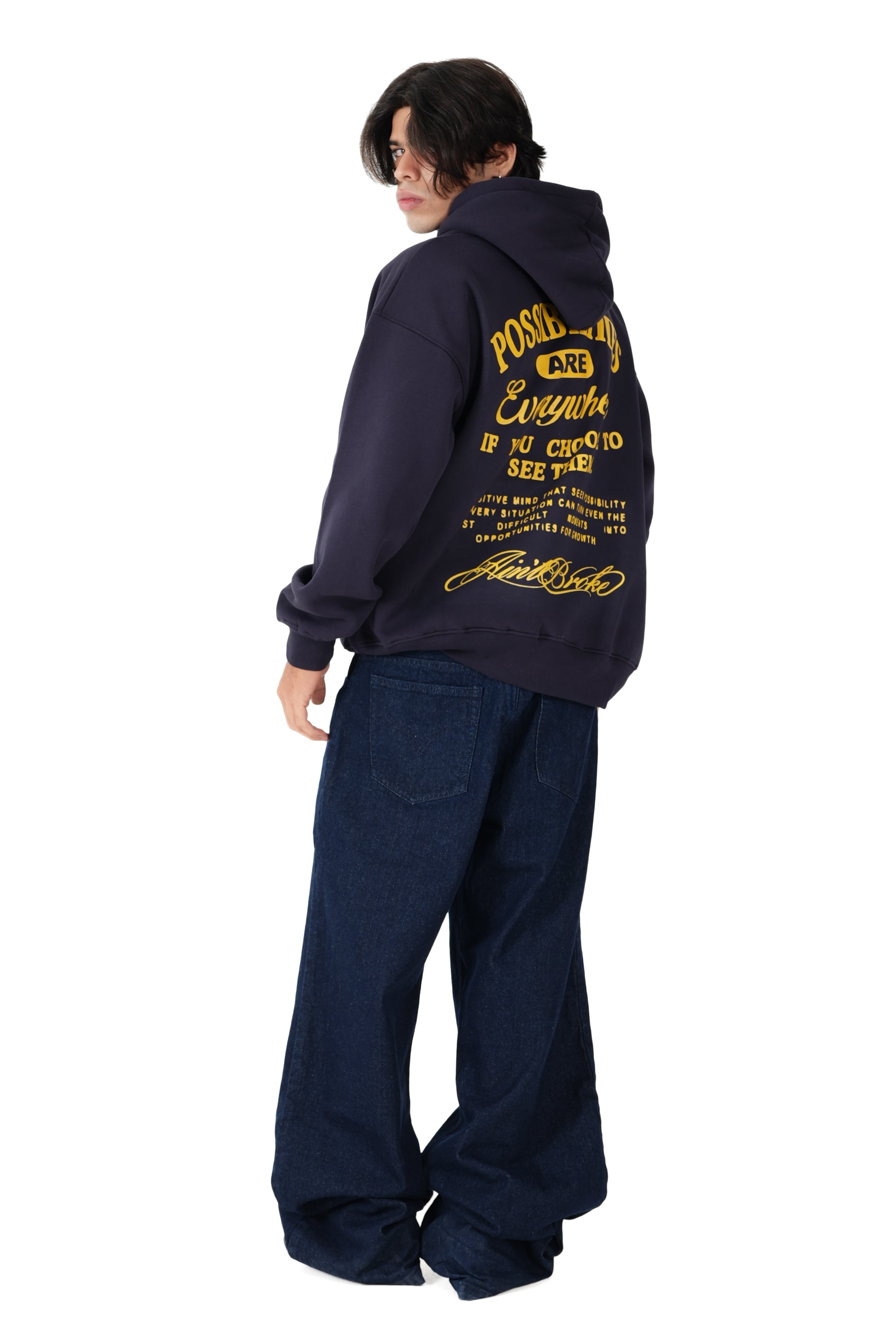 Vintage Navy Blue Hoodie