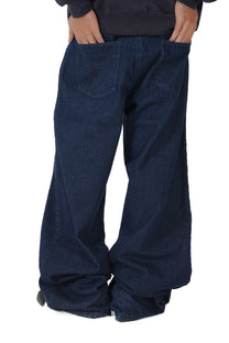 Washed Midnight Blue Baggy Denim