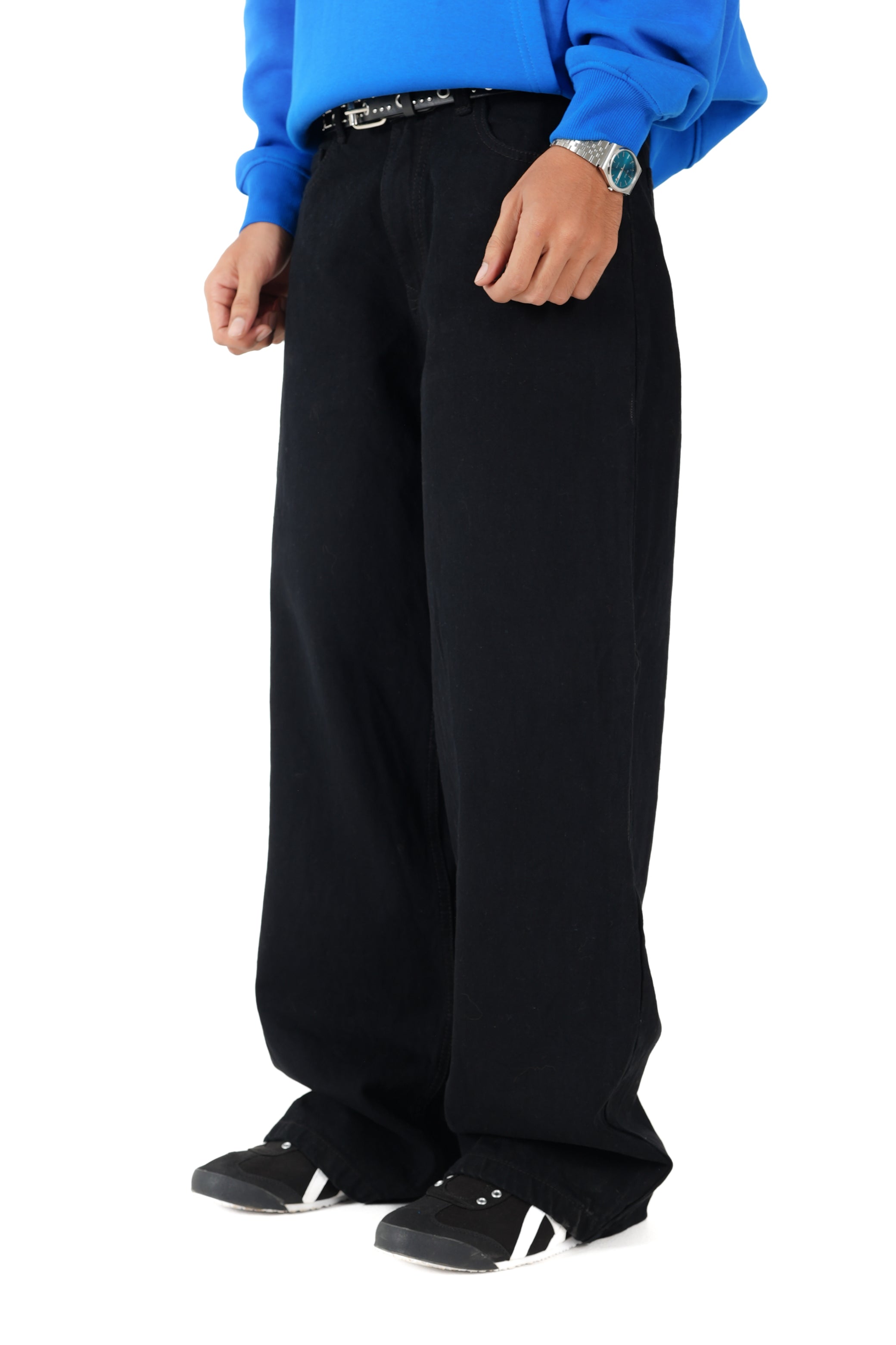 Washed Black Baggy Denim