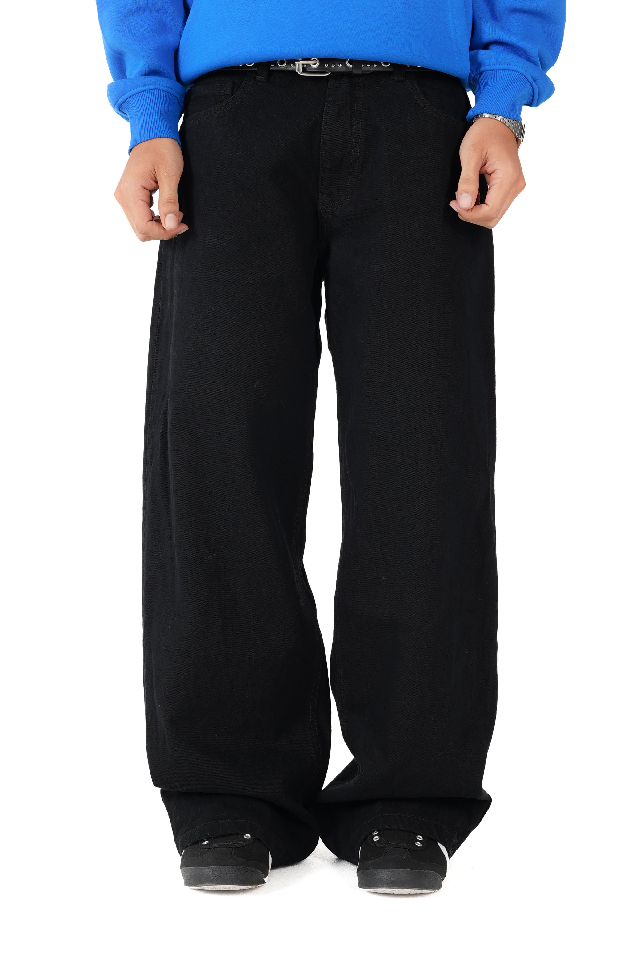 Washed Black Baggy Denim