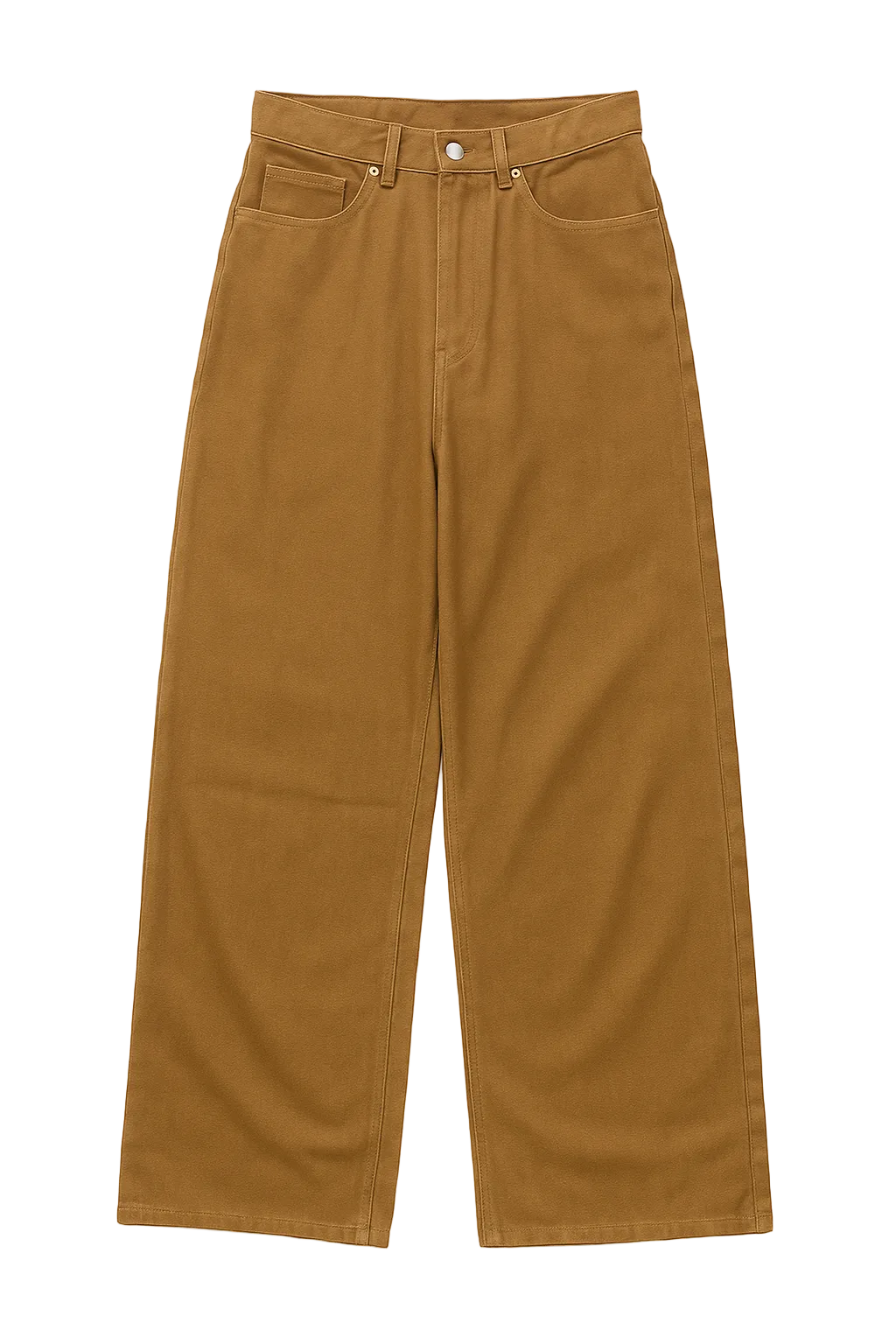 Washed Camel Brown Baggy Denim