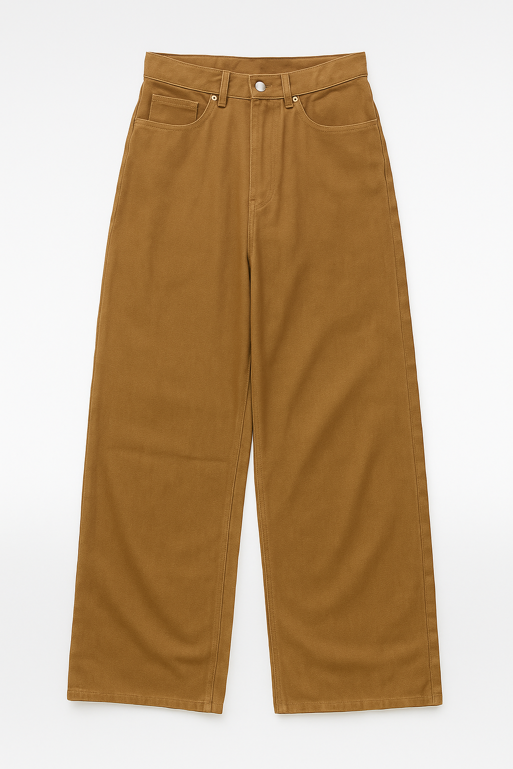 Washed Camel Brown Baggy Denim