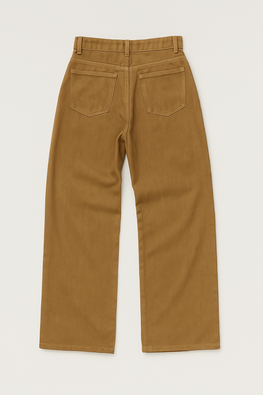 Washed Camel Brown Baggy Denim